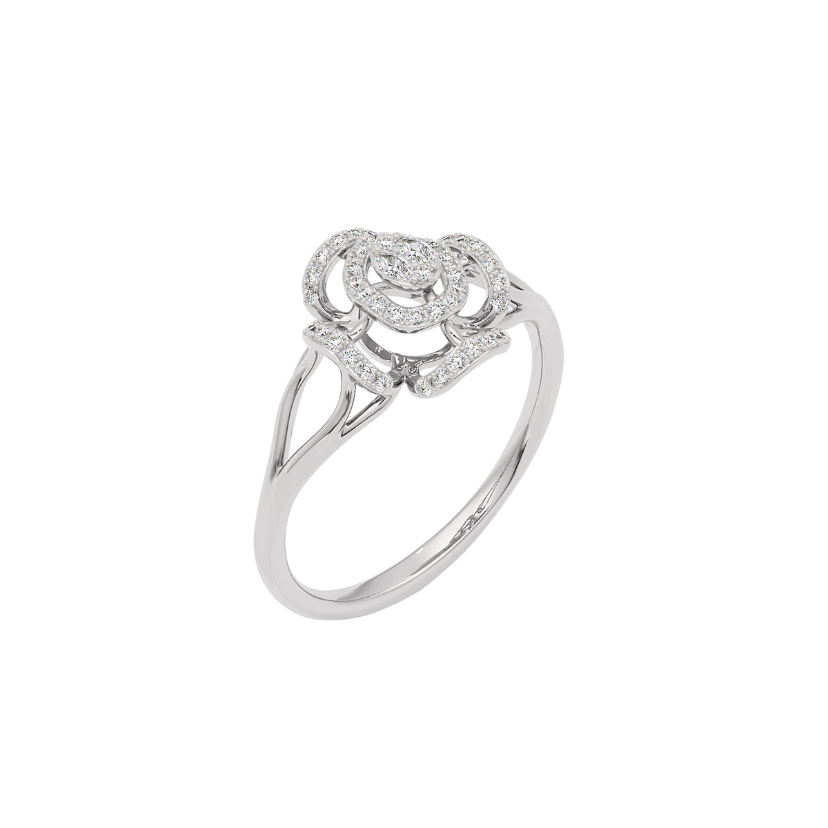 Aurora Flow Diamond Ring 18 KT / White Gold / 22