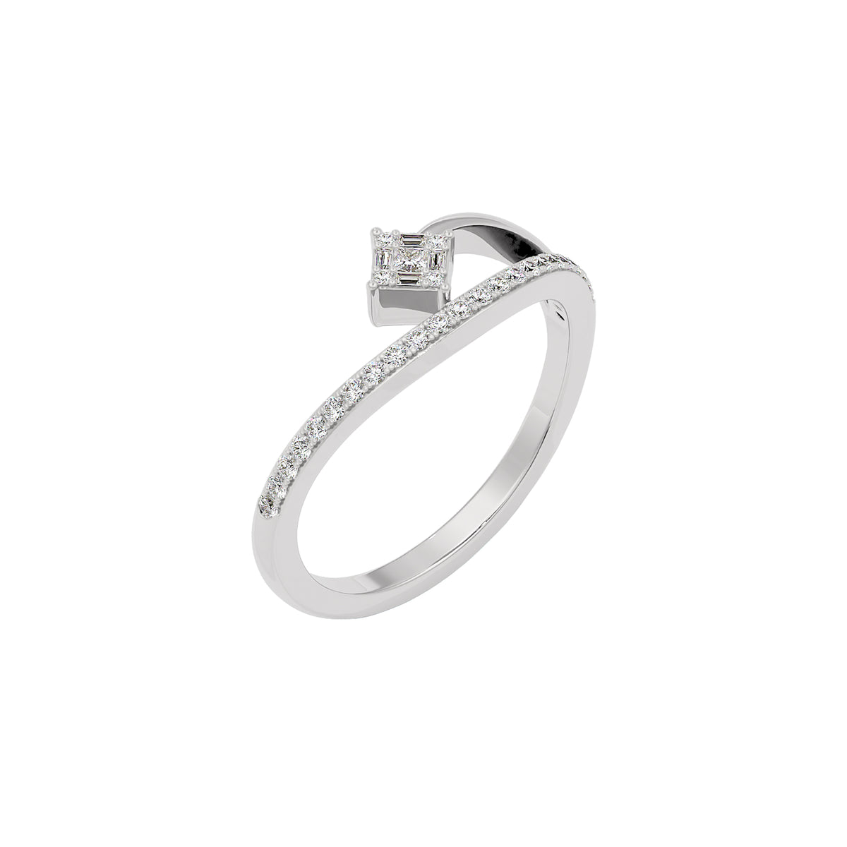 The Glide Diamond Ring 18 KT / White Gold / 22