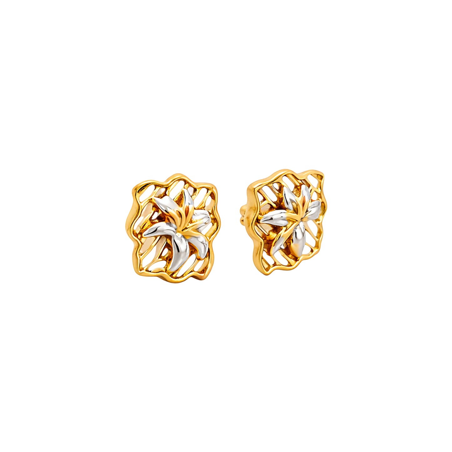 Florixa Bloom Gold Stud Earrings