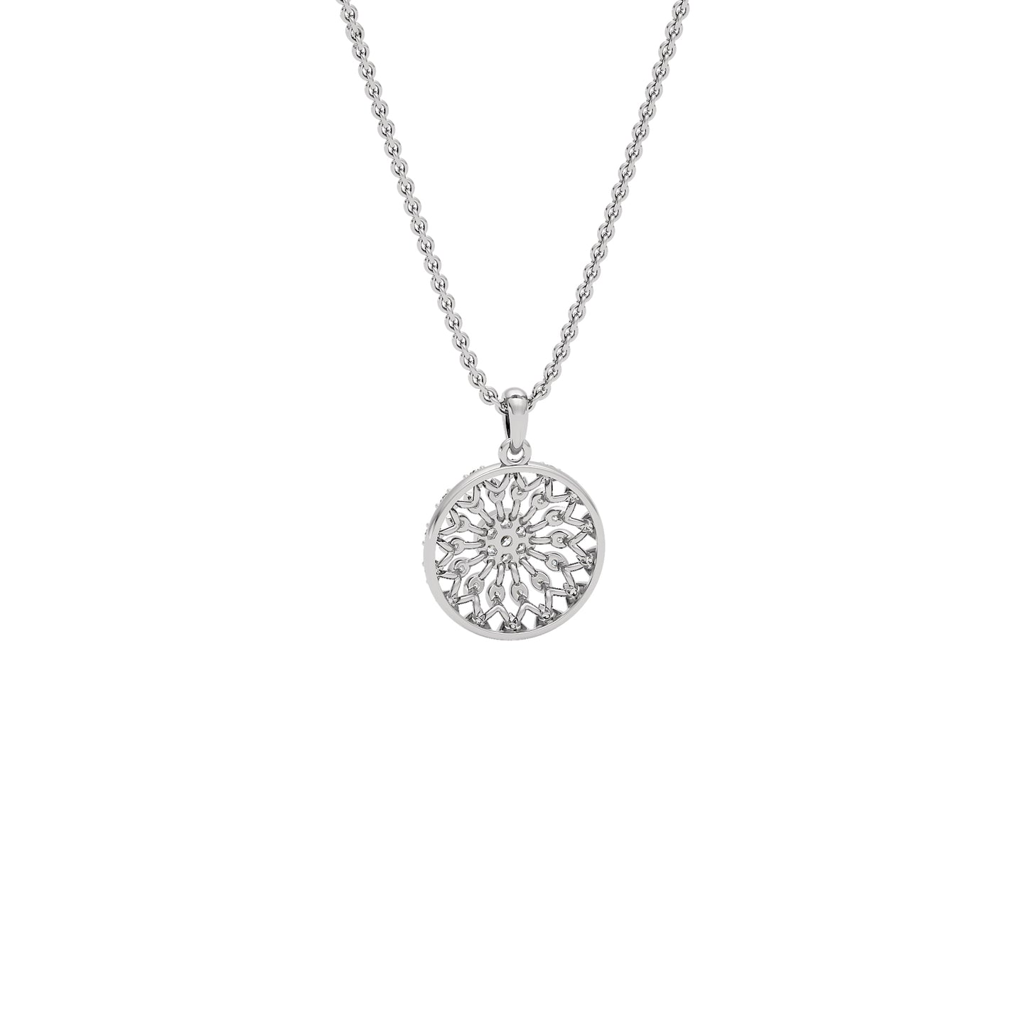 Mandala Diamond Pendant 18 KT / White Gold
