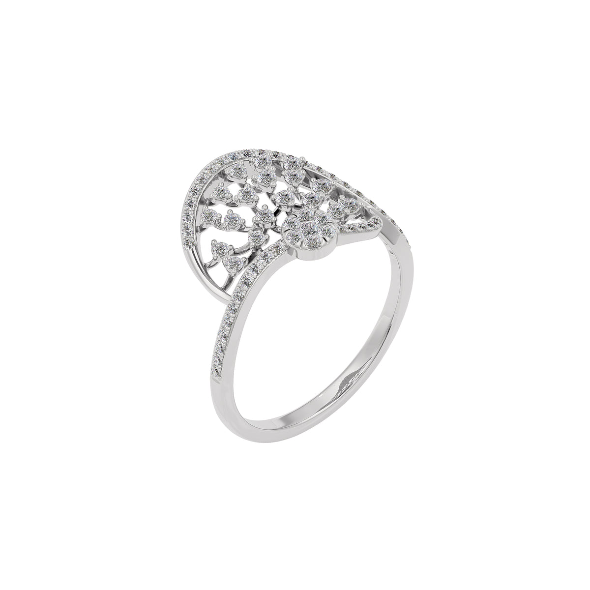 Subtle Twist Diamond Ring 18 KT / White Gold / 22