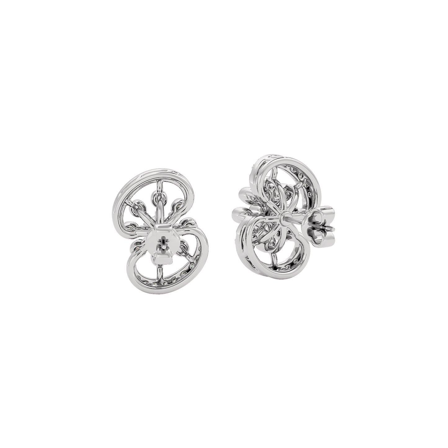 Swift Swirl Diamond Earrings 18 KT / White Gold