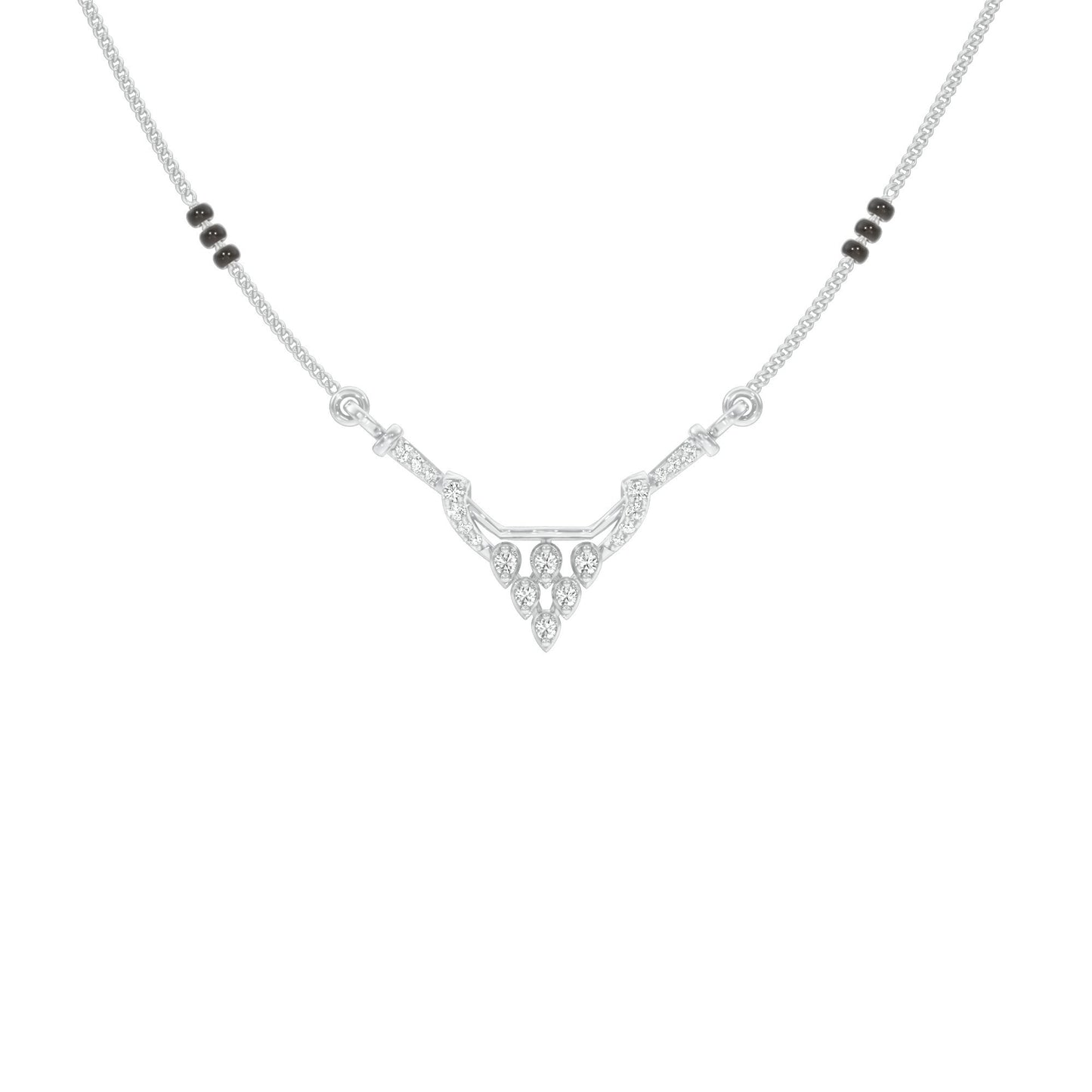 Trikona Diamond Mangalsutra 18 KT / White Gold