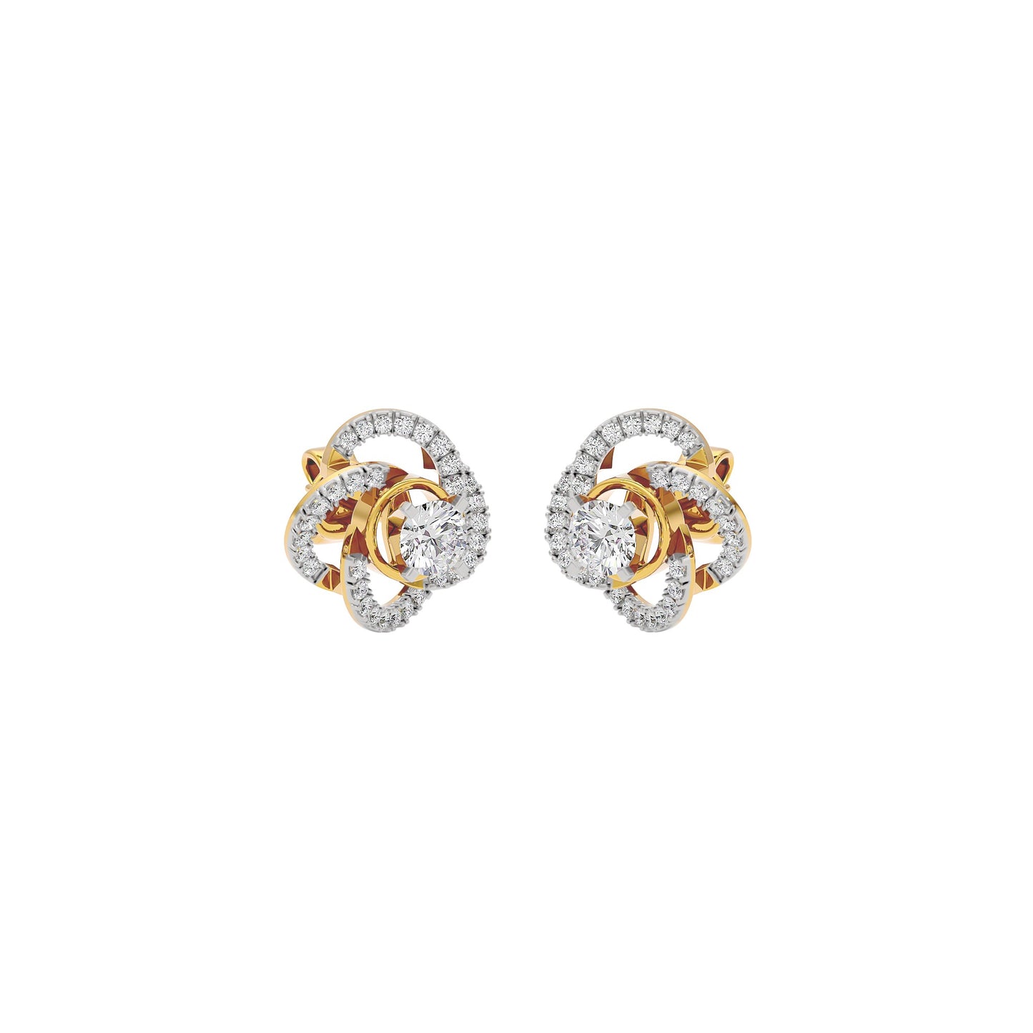 Eterna Eclat Diamond Bloom Earrings 18 KT / Yellow Gold