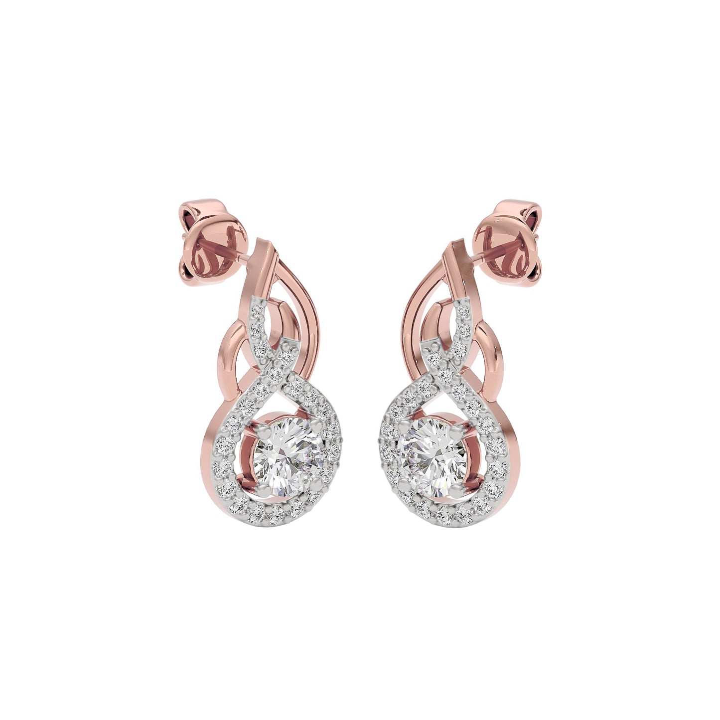 Celestial Serenity Diamond Earrings 18 KT / Rose Gold