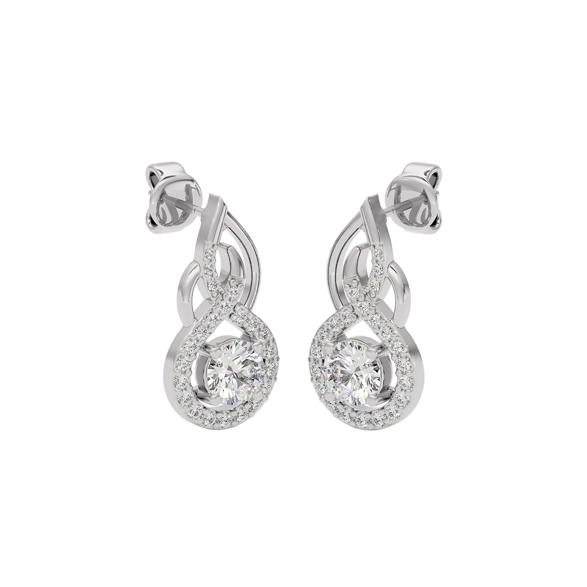 Celestial Serenity Diamond Earrings 18 KT / White Gold