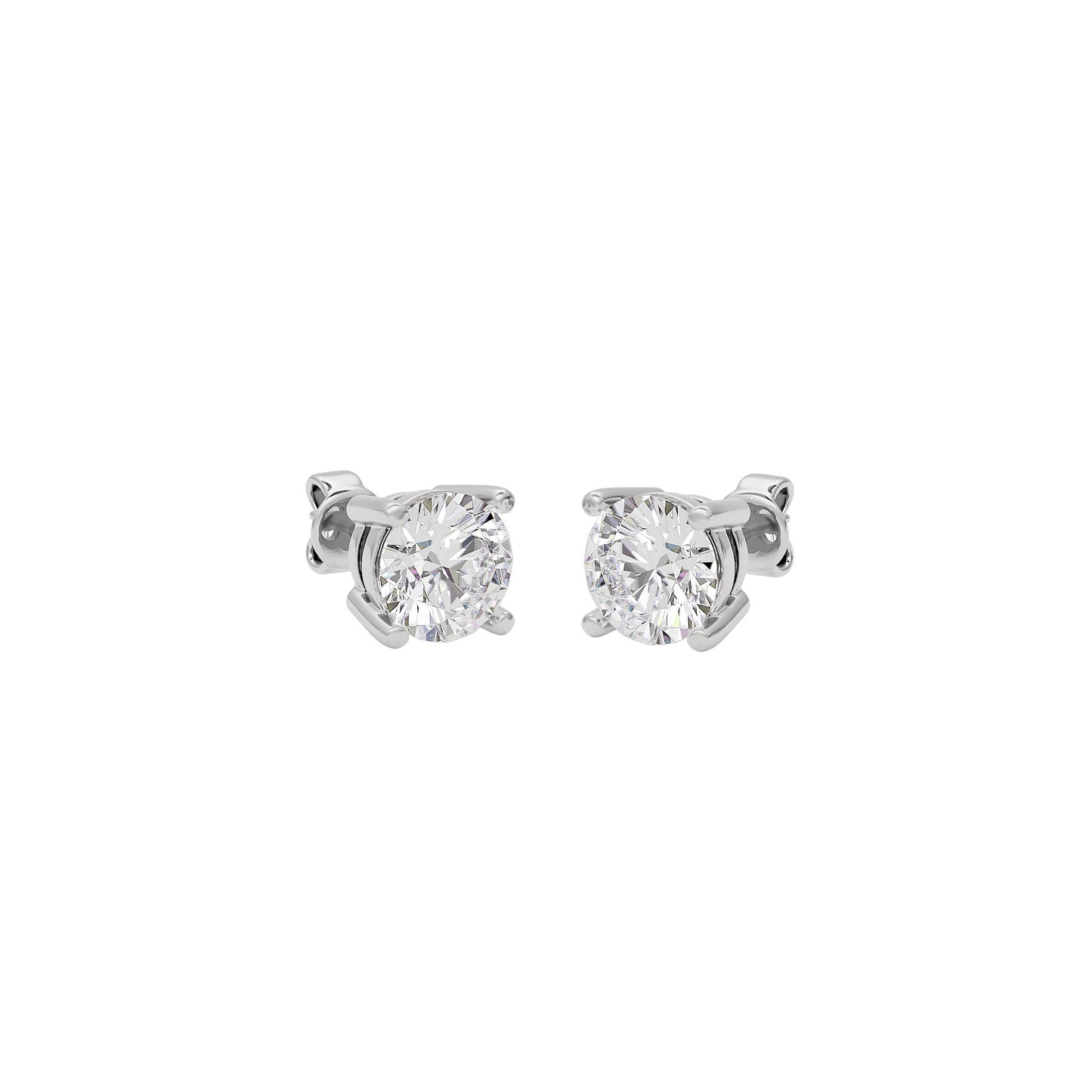 Orbelle Classic Round Diamond Earrings 18 KT / White Gold