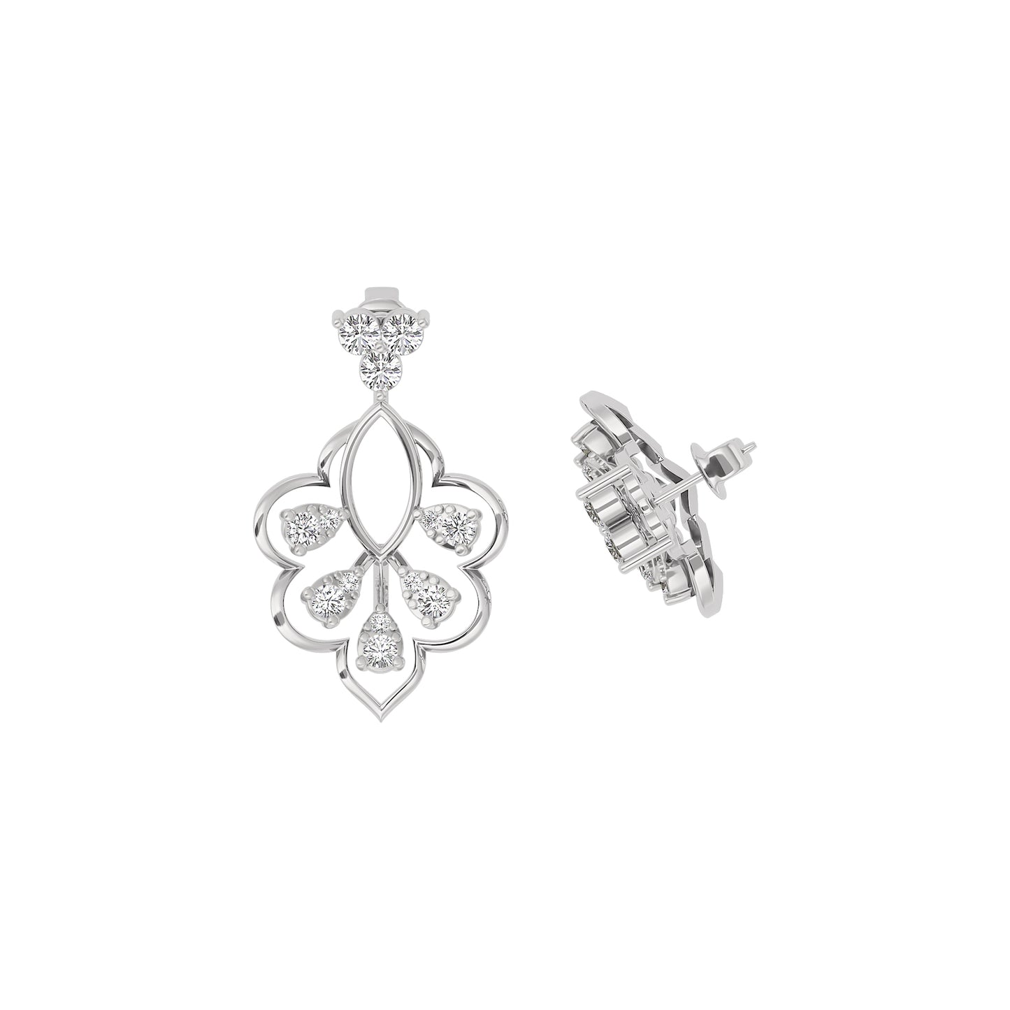 Diamond Charmed Glow Earring 18 KT / White Gold
