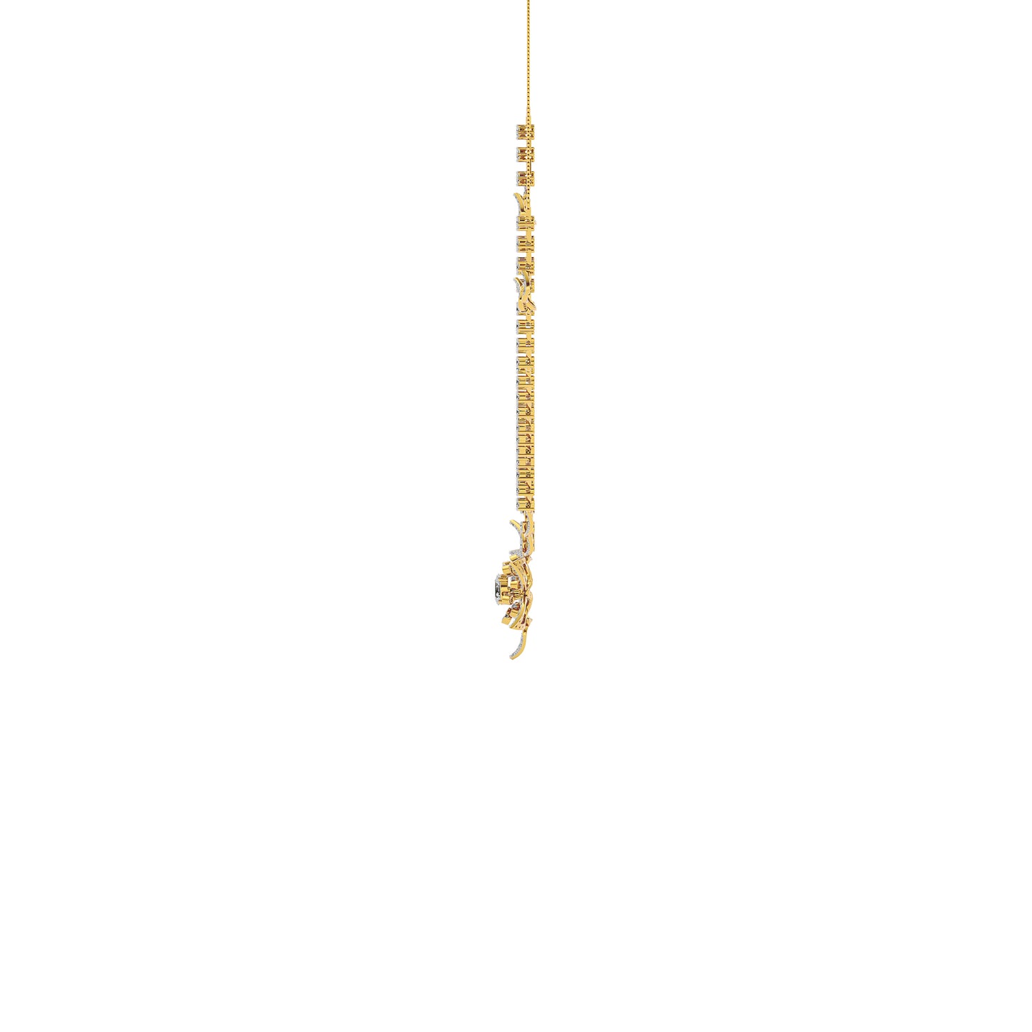 Luxe Halo Diamond Necklace 18 KT / Yellow Gold