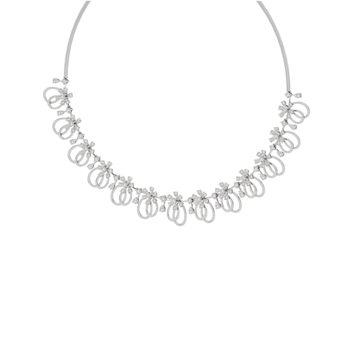 Radiance Cascade Diamond Necklace 18 KT / White Gold