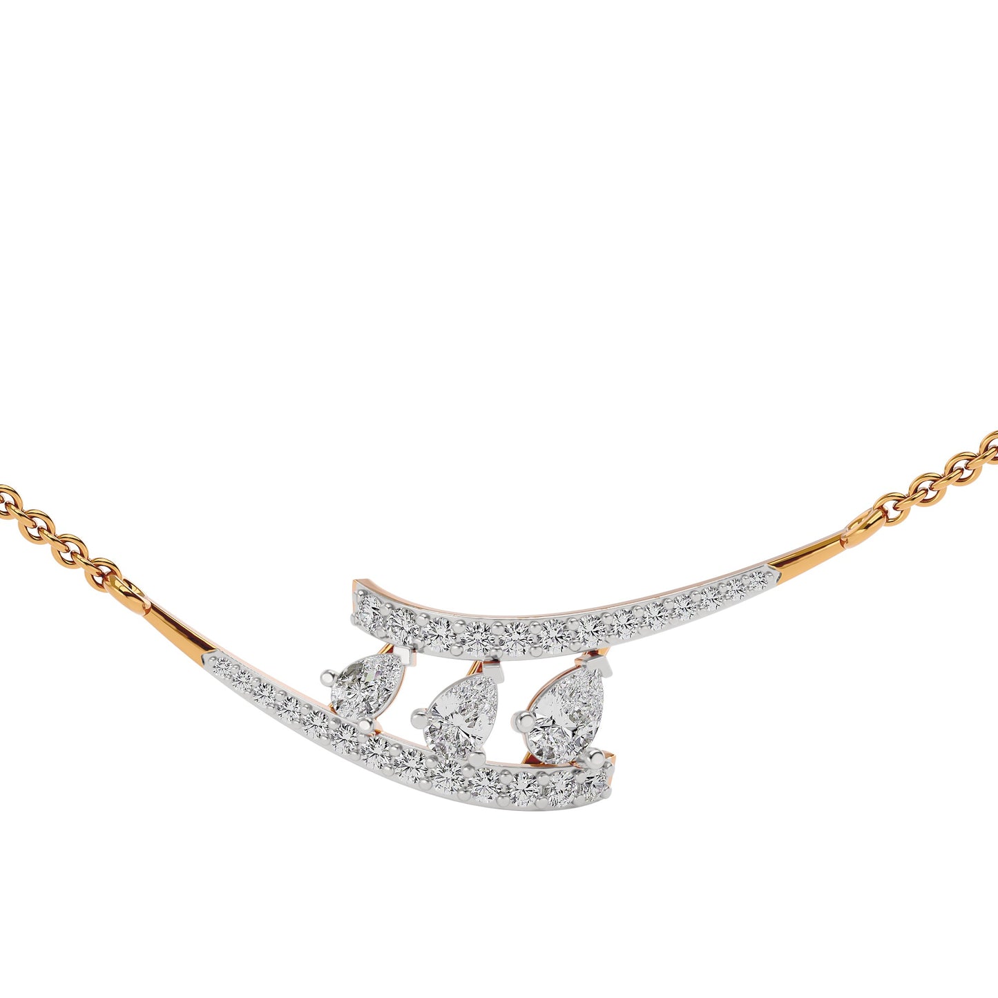 Double Line Drop Necklace 18 KT / Yellow Gold