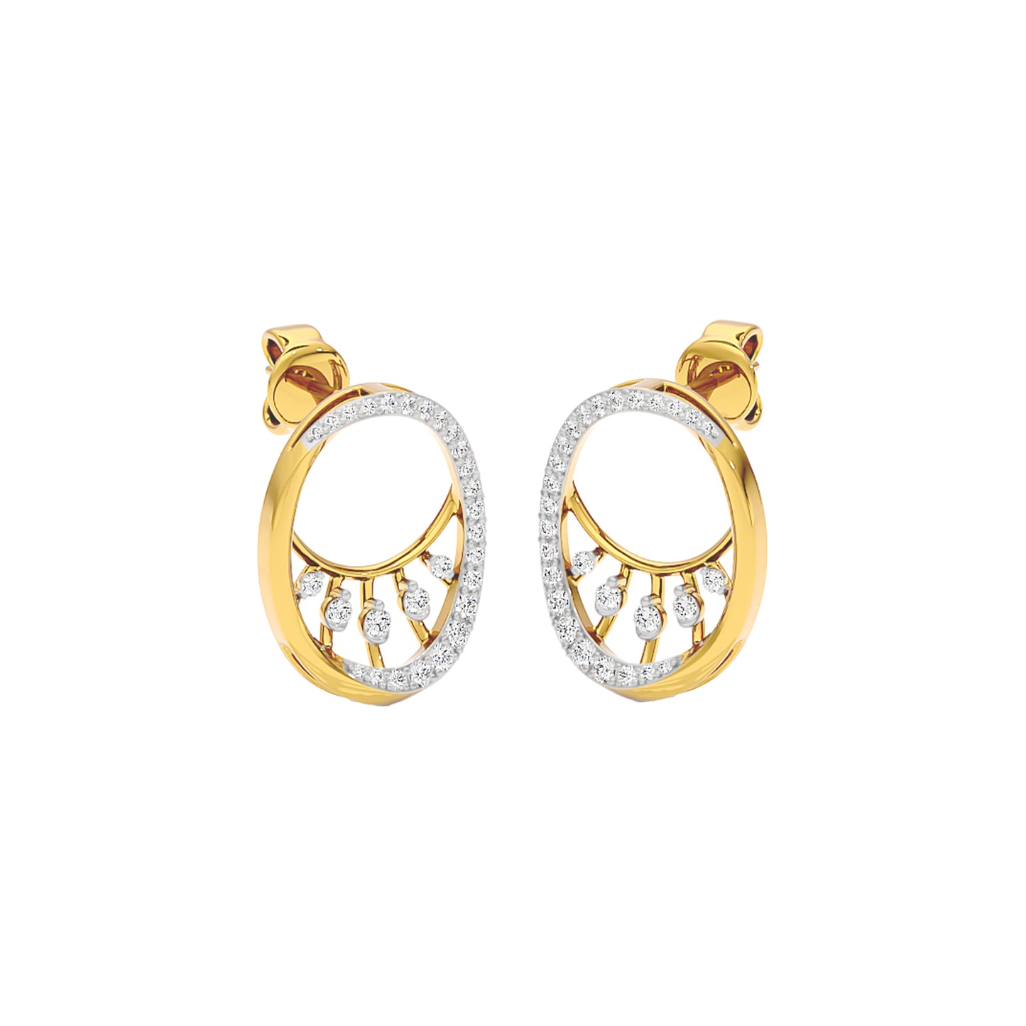 Lunar Droplet Diamond Earrings 18 KT / Yellow Gold