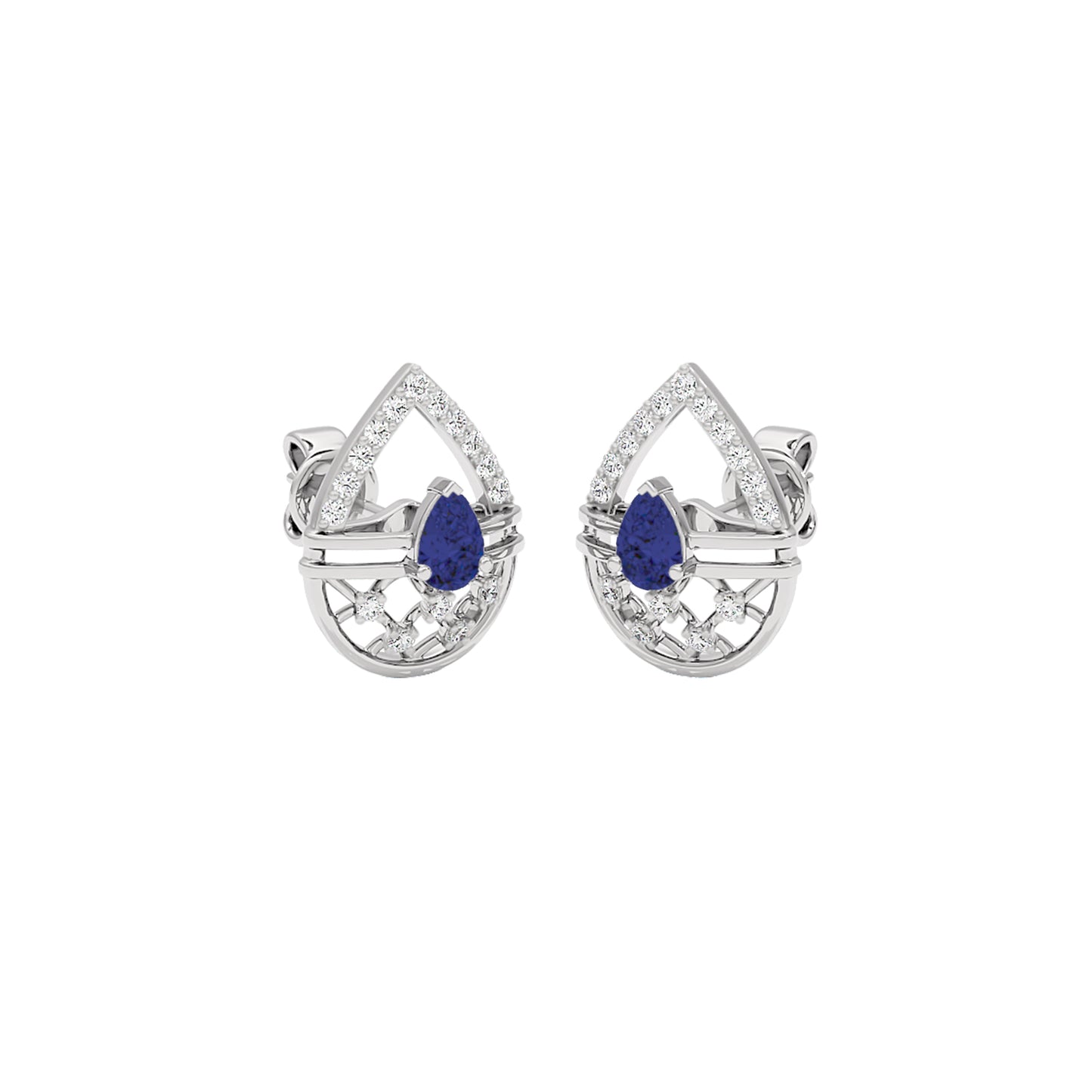 Tesellate Valve Diamond Earrings 18 KT / White Gold