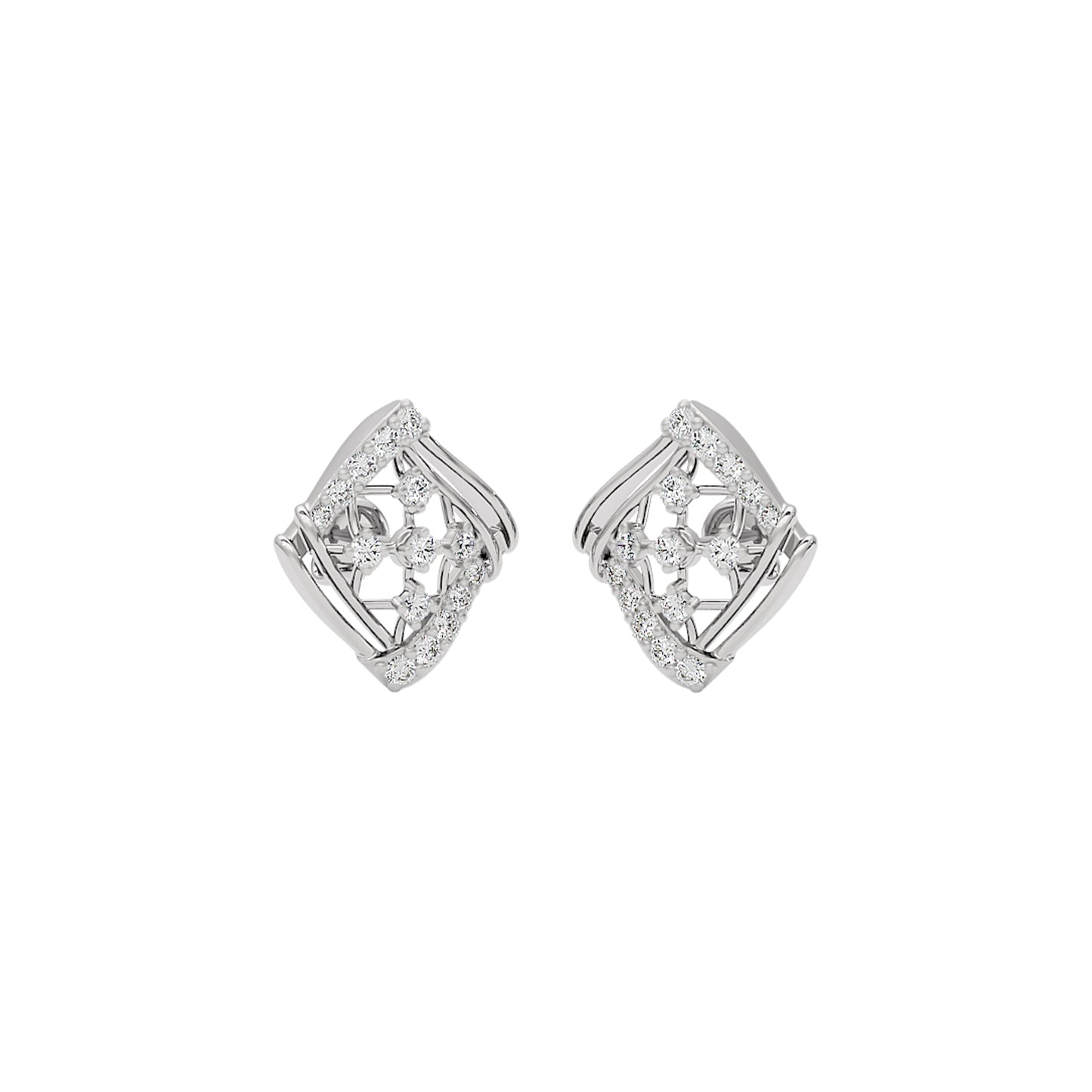 Cushion Curve Diamond Earrings 18 KT / White Gold