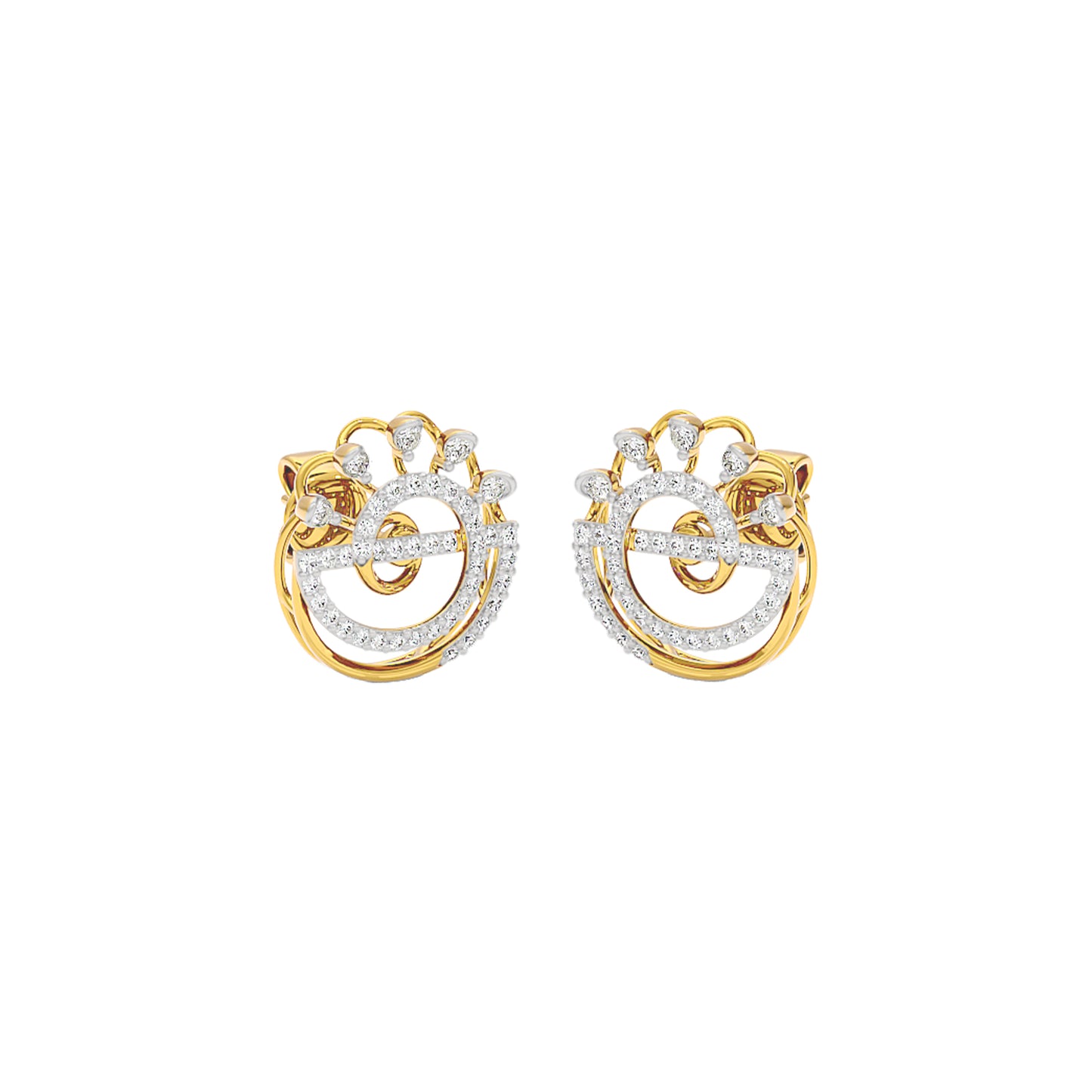 Nebula Swirl Diamond Earrings 18 KT / Yellow Gold
