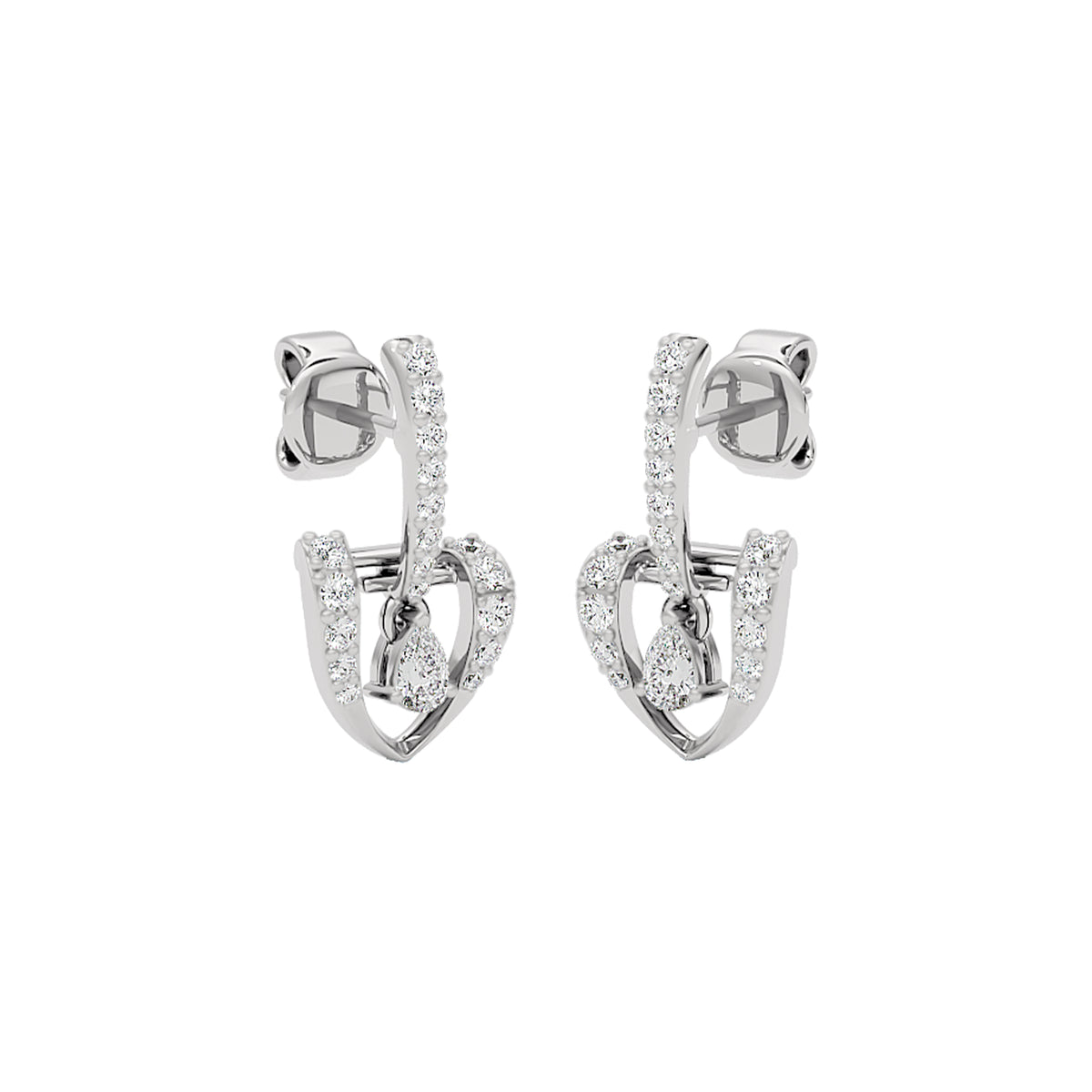 Spade of Sparkle Diamond Earrings 18 KT / White Gold