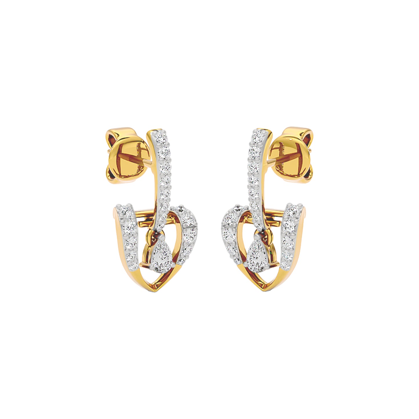 Spade of Sparkle Diamond Earrings 18 KT / Yellow Gold