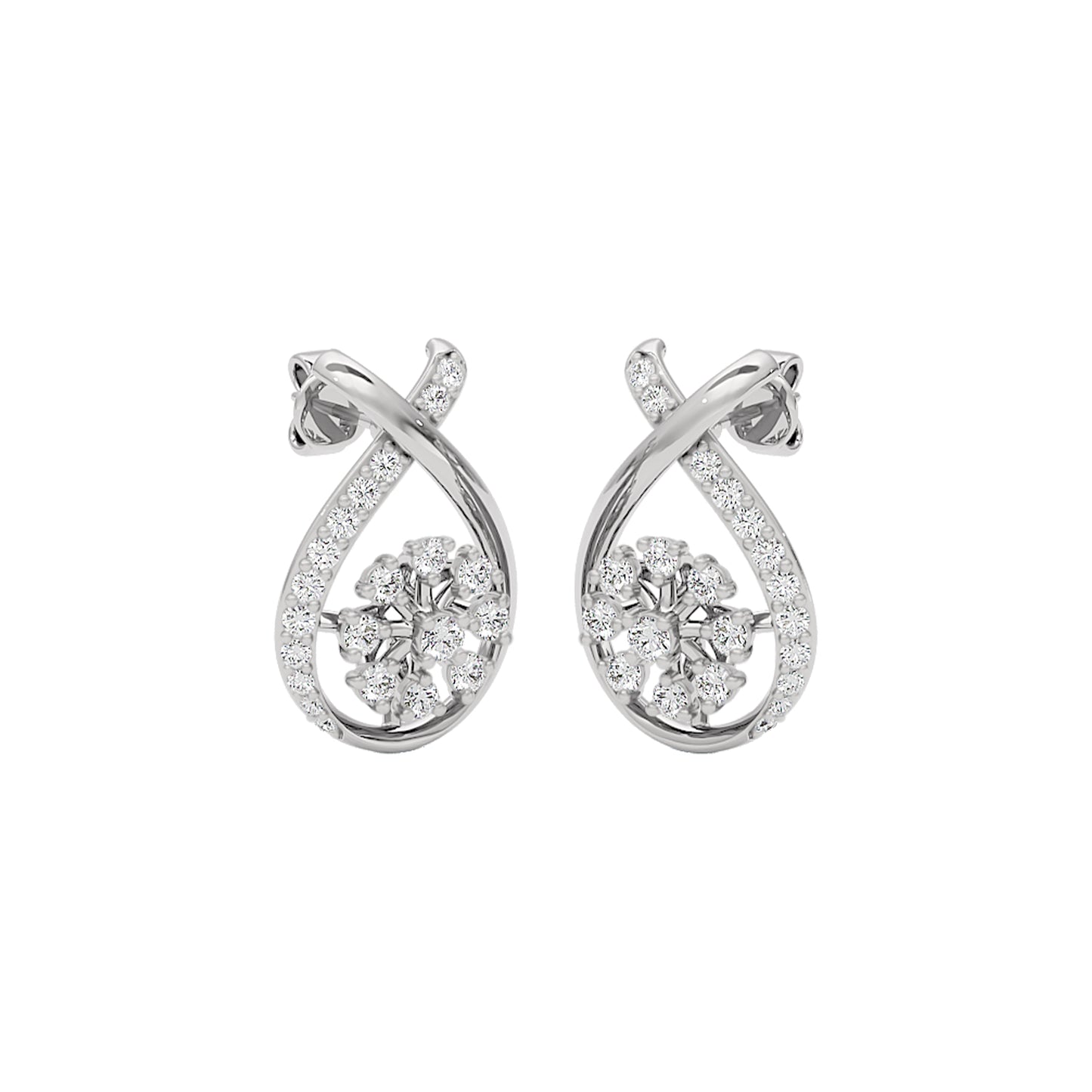 Venetian Drop Diamond Earrings 18 KT / White Gold