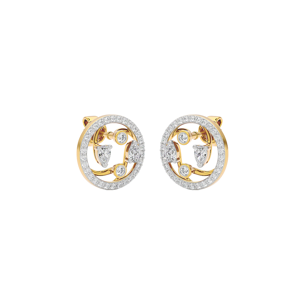 Fourfold Sparkle Diamond Earrings 18 KT / Yellow Gold