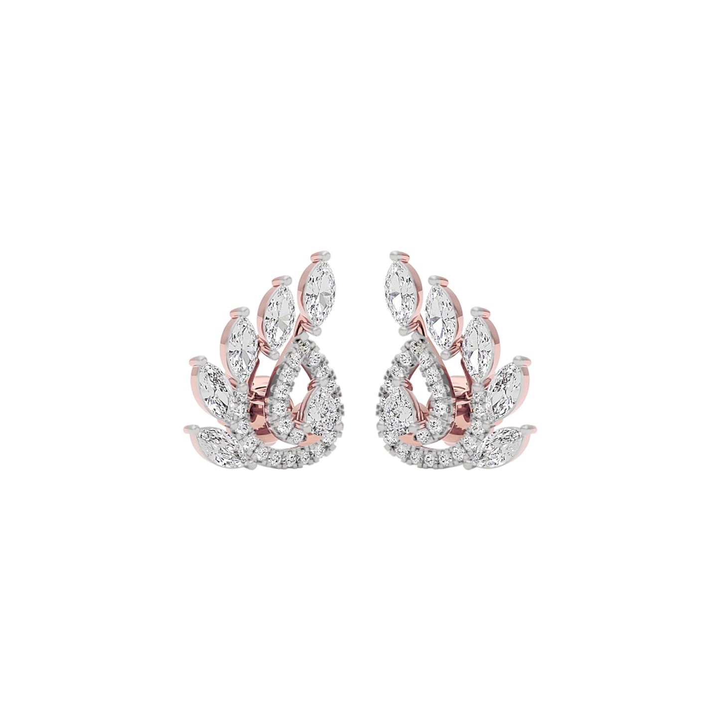 Marquise Quill Diamond Earrings 18 KT / Rose Gold