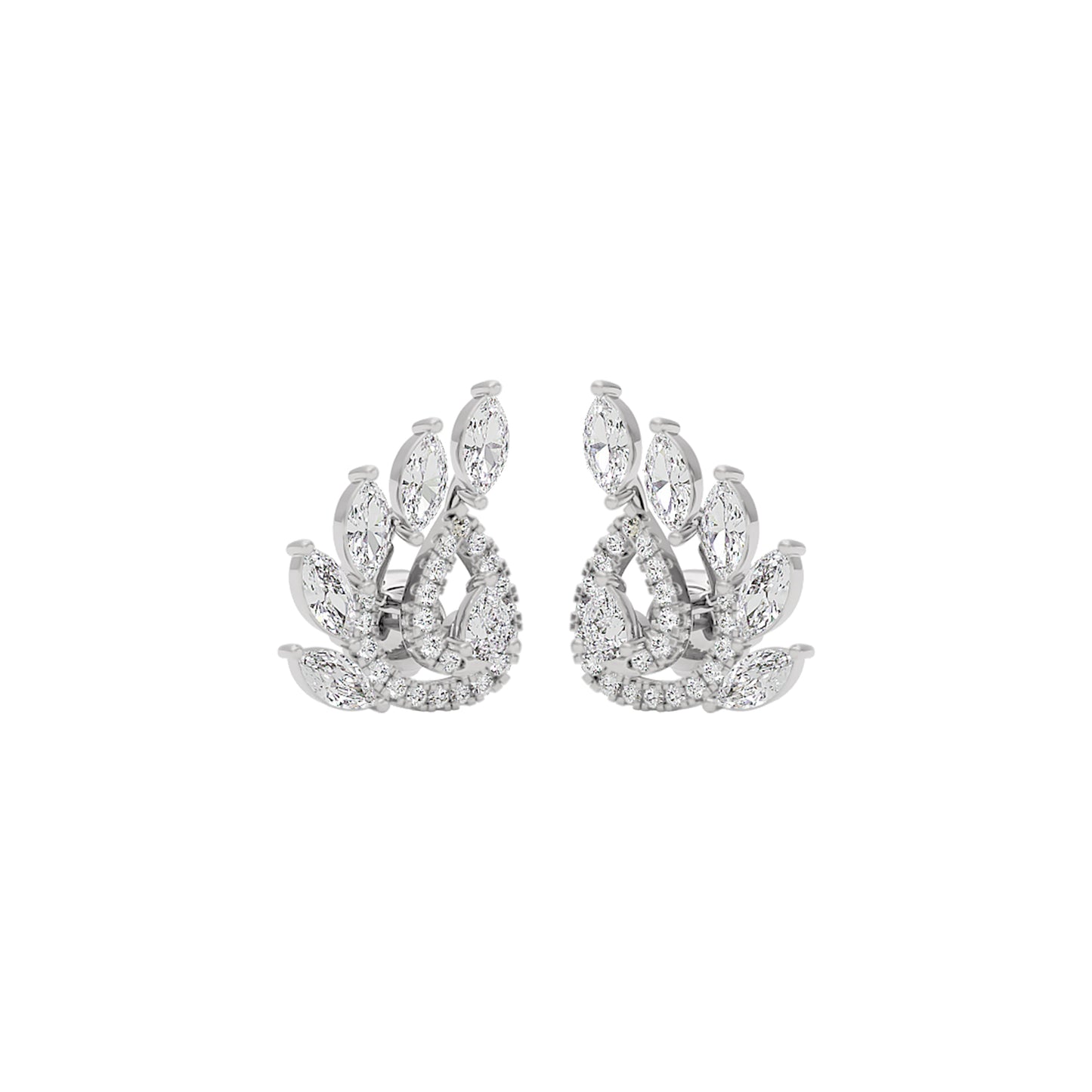 Marquise Quill Diamond Earrings 18 KT / White Gold