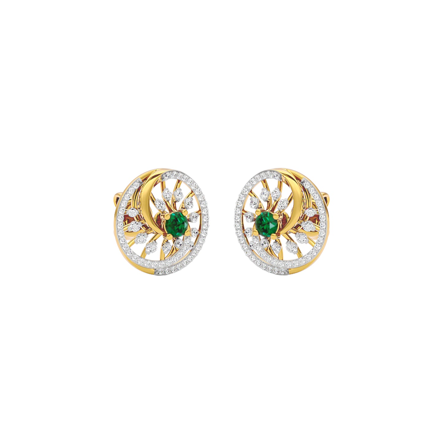 Swirled Blob Diamond Earrings 18 KT / Yellow Gold