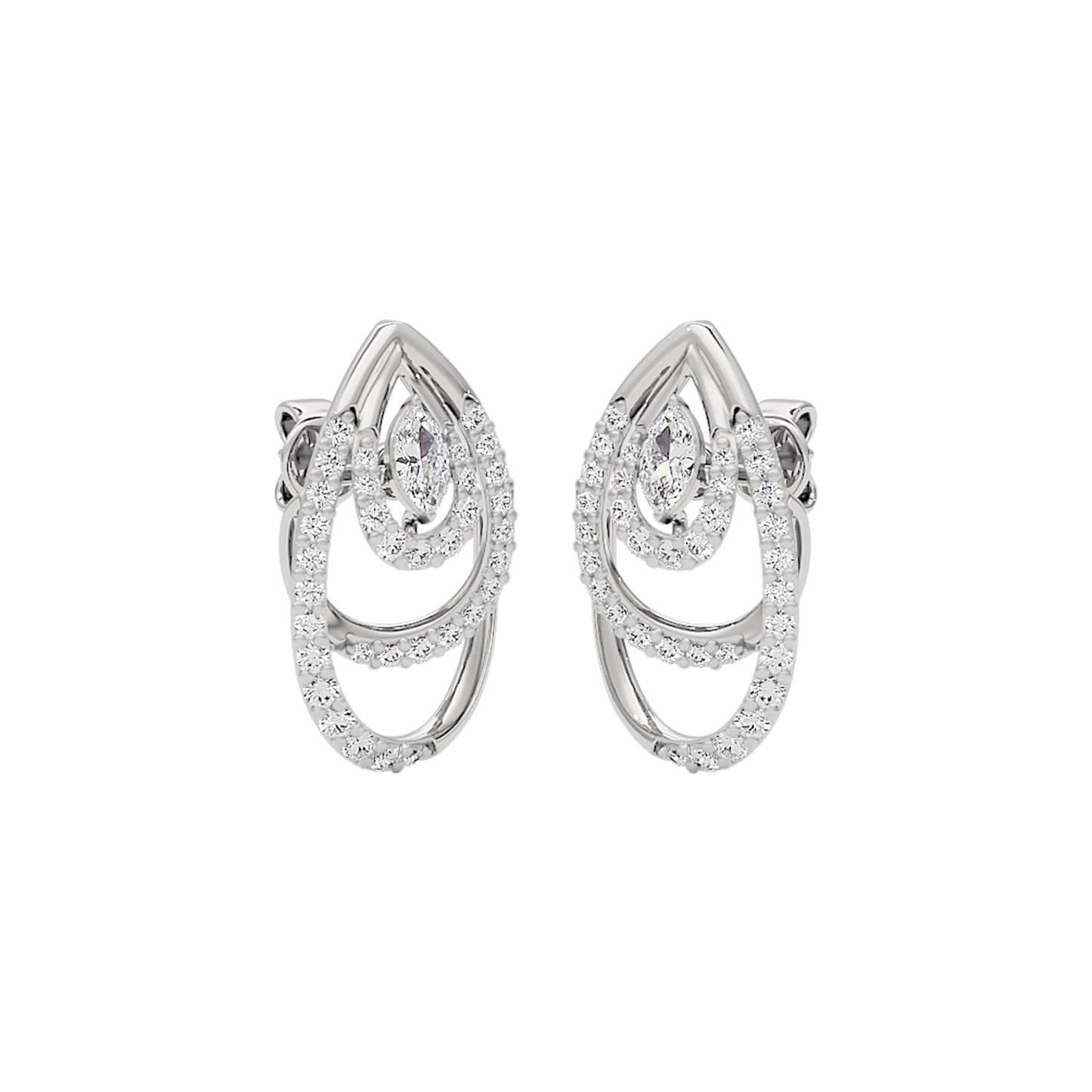 Echo Drop Diamond Earrings 18 KT / White Gold