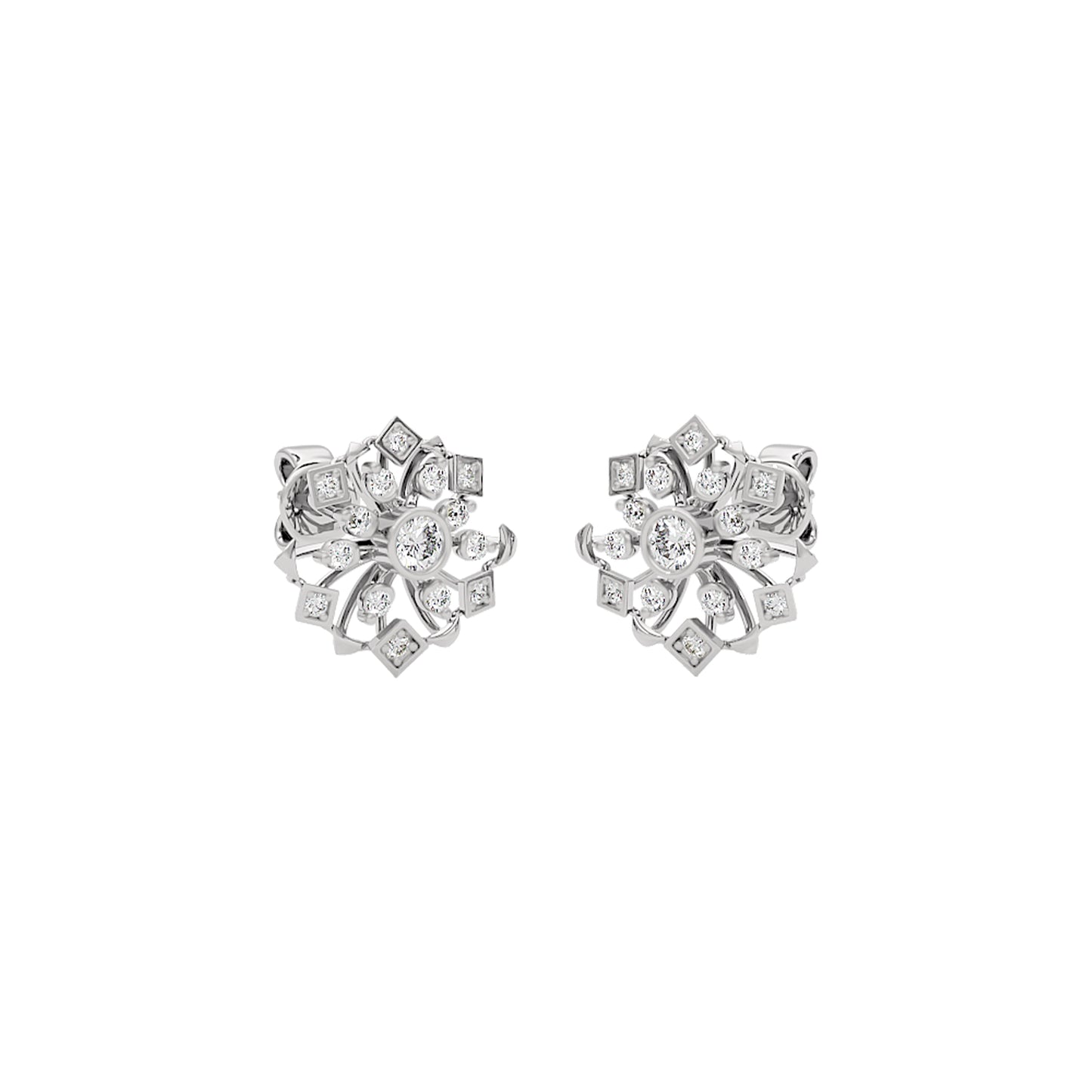 Nova Bloom Diamond Earrings 18 KT / White Gold