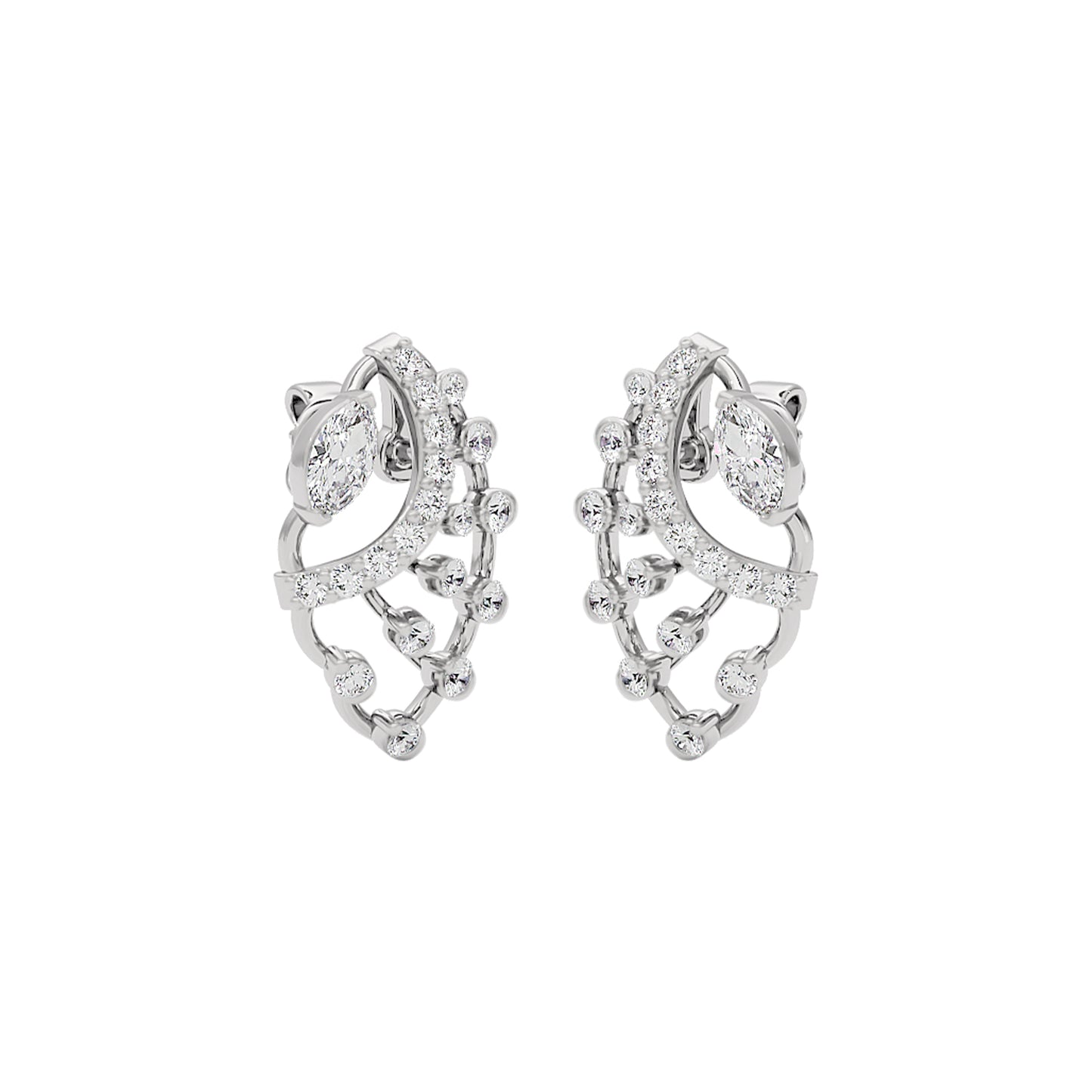 Latif Diamond Earrings 18 KT / White Gold