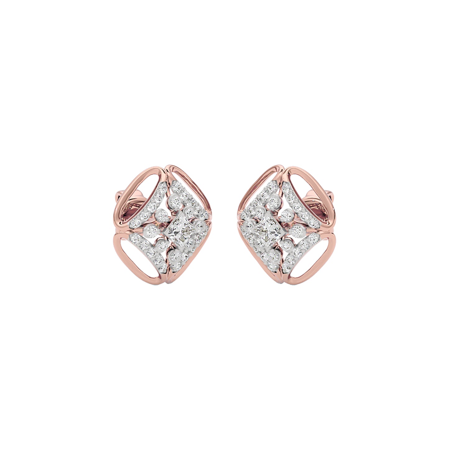 Window Gem Diamond Earrings 18 KT / Rose Gold