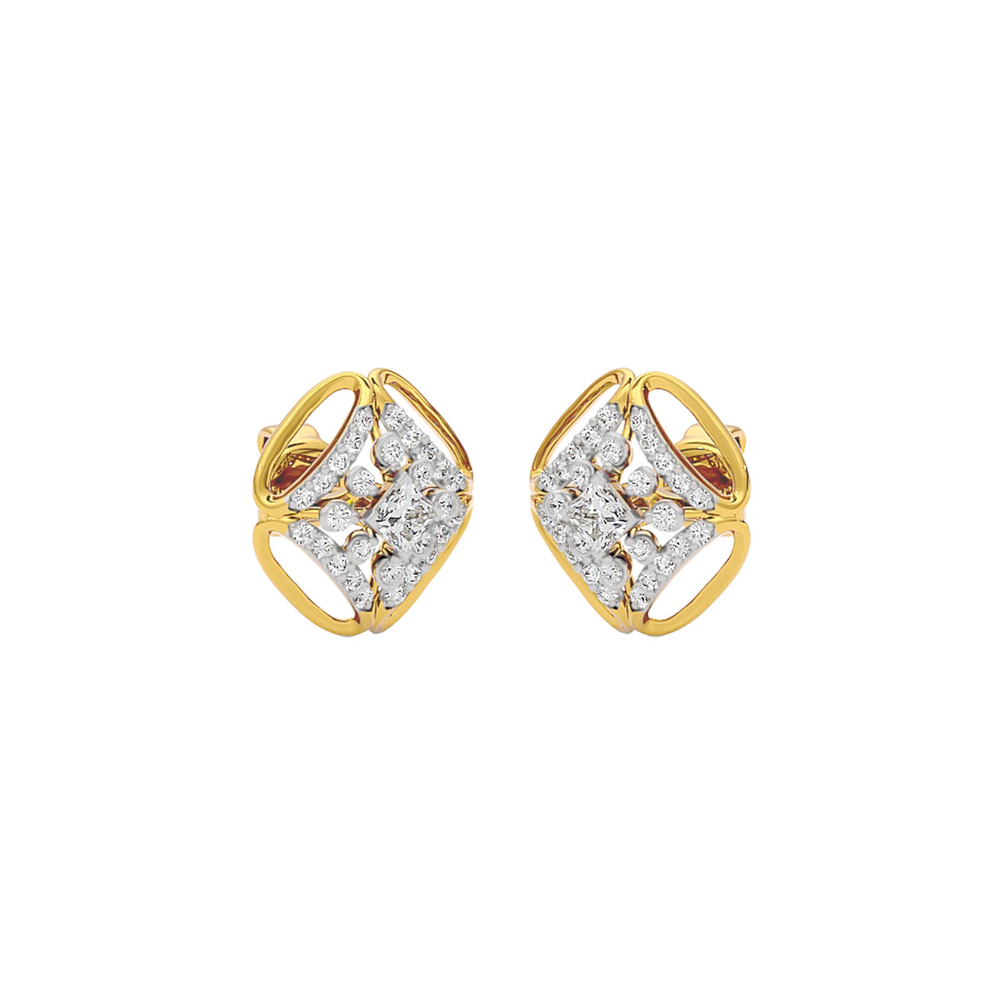 Window Gem Diamond Earrings 18 KT / Yellow Gold
