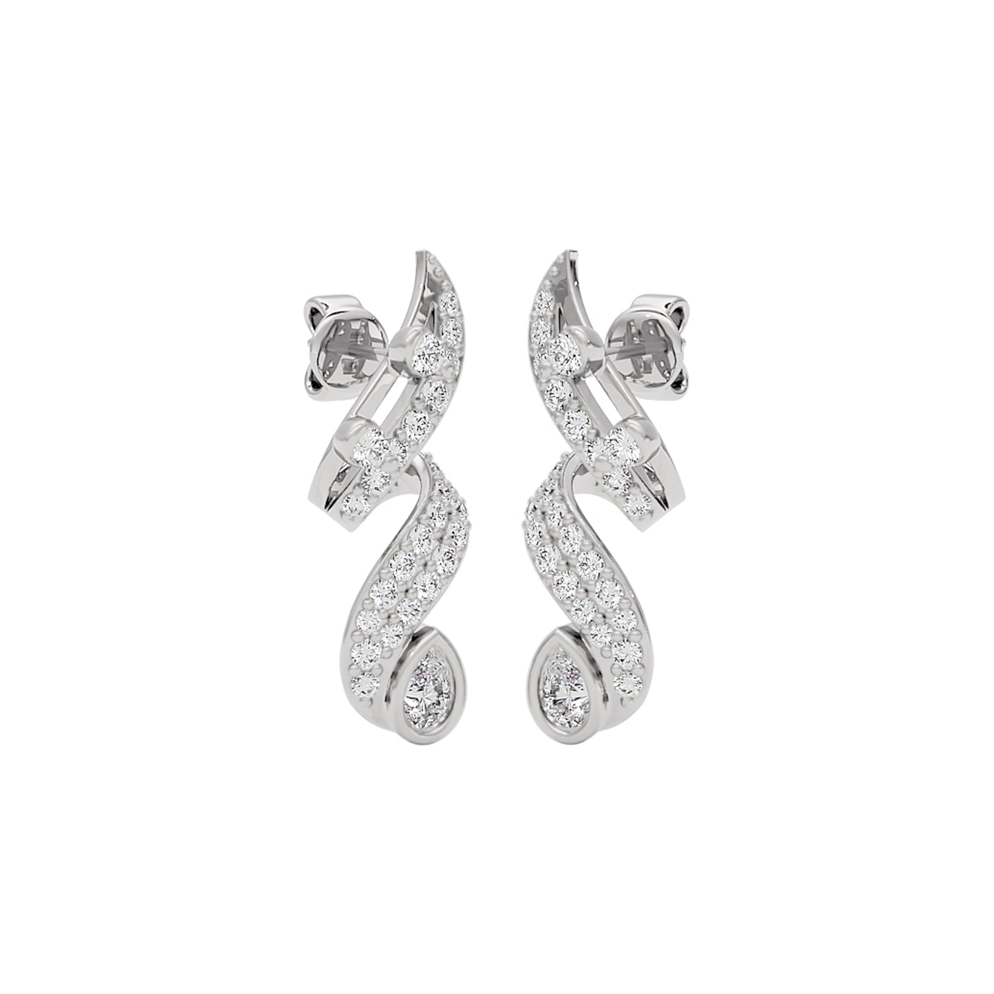 Trinkle Diamond Earrings 18 KT / White Gold