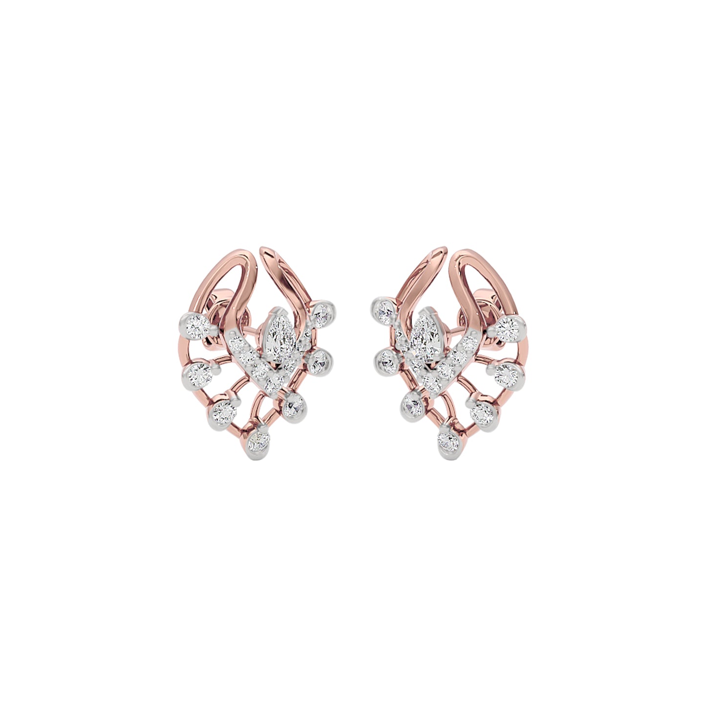 Lace Wing Diamond Earrings 18 KT / Rose Gold