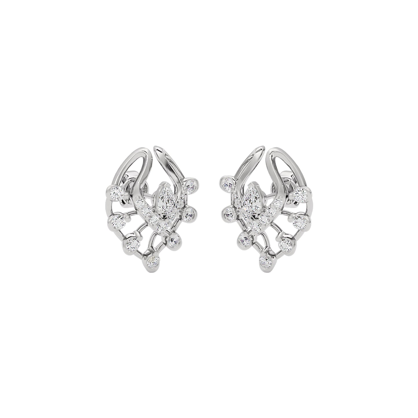 Lace Wing Diamond Earrings 18 KT / White Gold