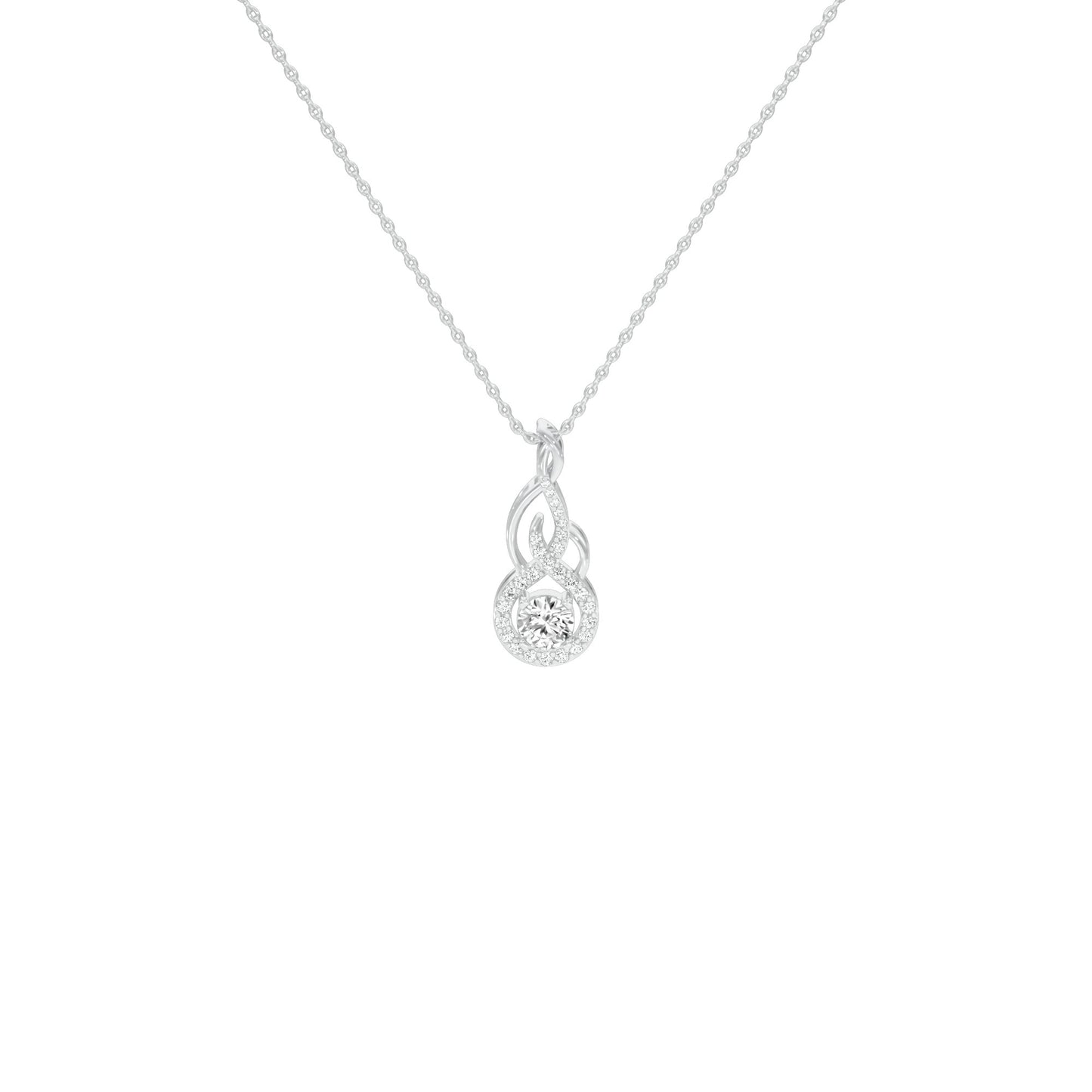 Ethereal Eclipse Diamond Pendant 18 KT / White Gold