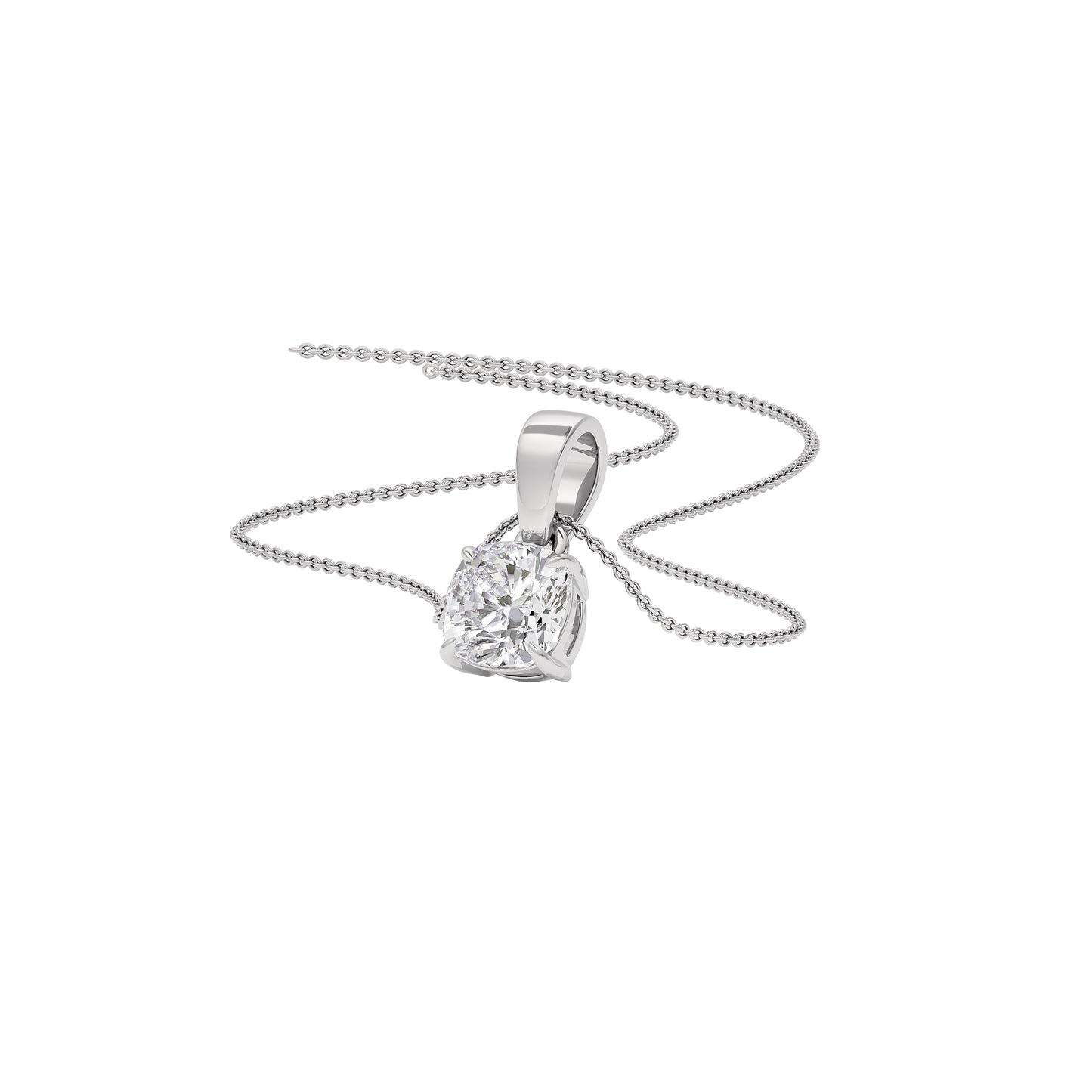 Lustrous Aura Diamond Pendant 18 KT / White Gold