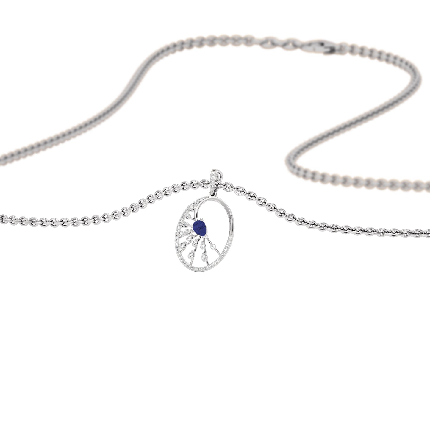 Striking Spike Diamond Pendant 18 KT / White Gold