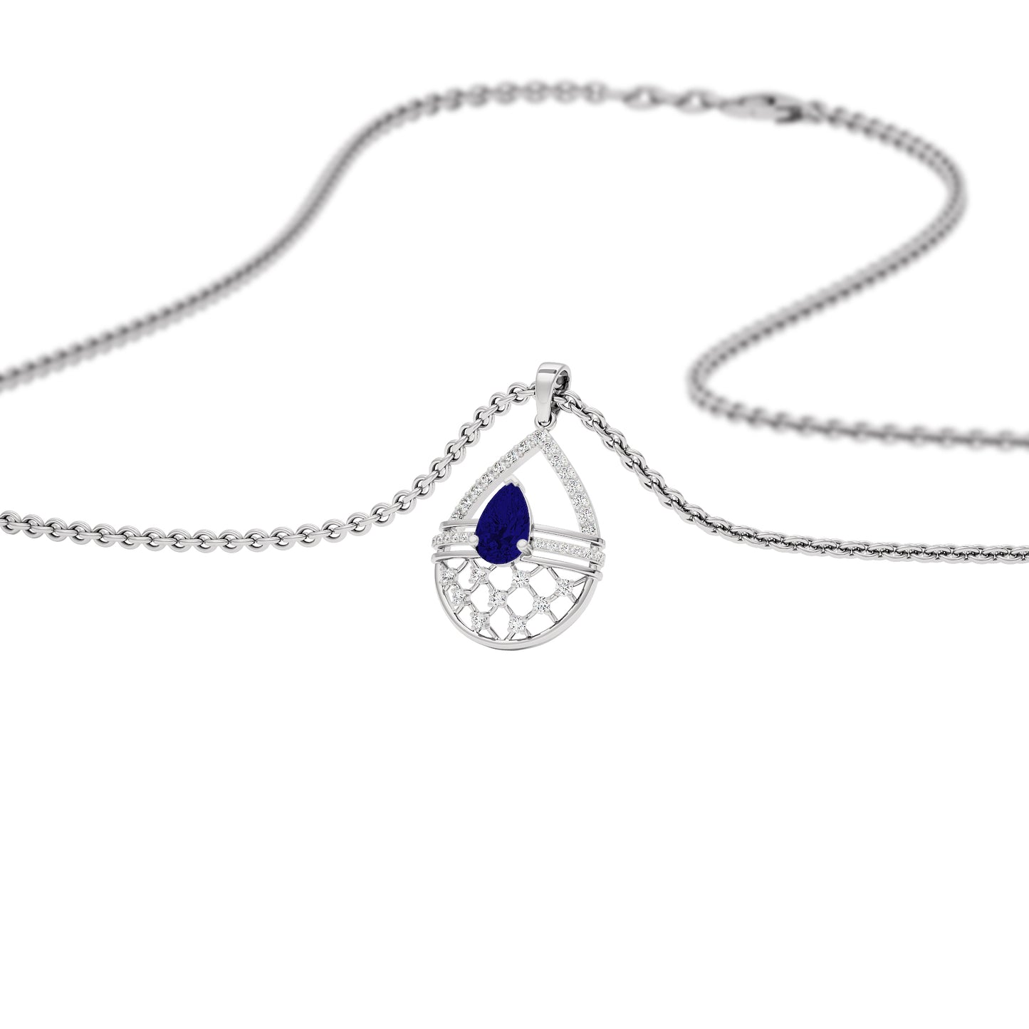 Tesellate Valve Diamond Pendant 18 KT / White Gold