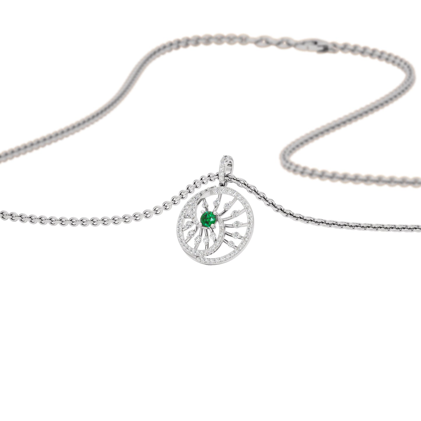 Swirled Blob Diamond Pendant 18 KT / White Gold