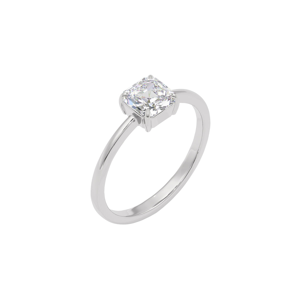 Radiant Charm Diamond Ring 18 KT / White Gold / 22