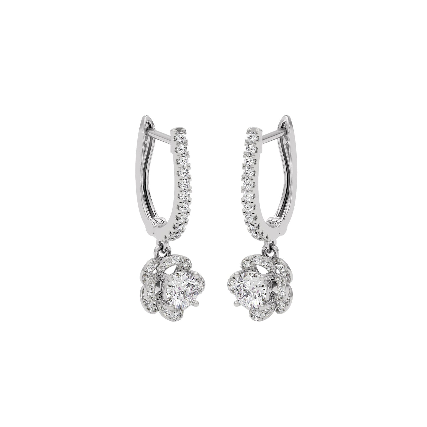 Luxe Sparkle Diamond Earrings 18 KT / White Gold