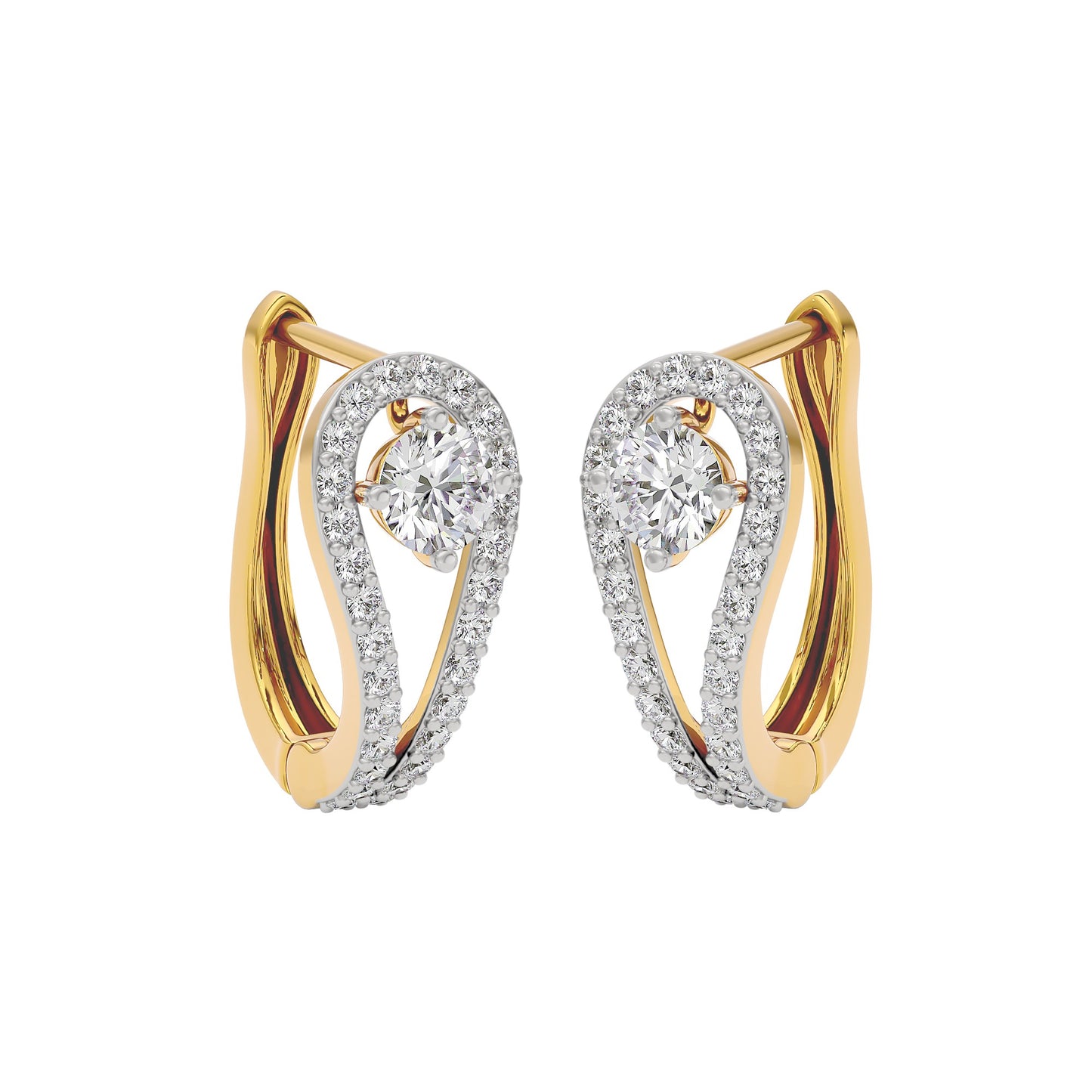 Majestic Melody Diamond Earrings 18 KT / Yellow Gold
