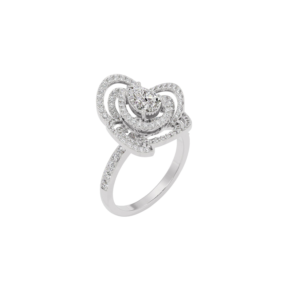 Serene Cluster Diamond Ring 18 KT / White Gold / 22