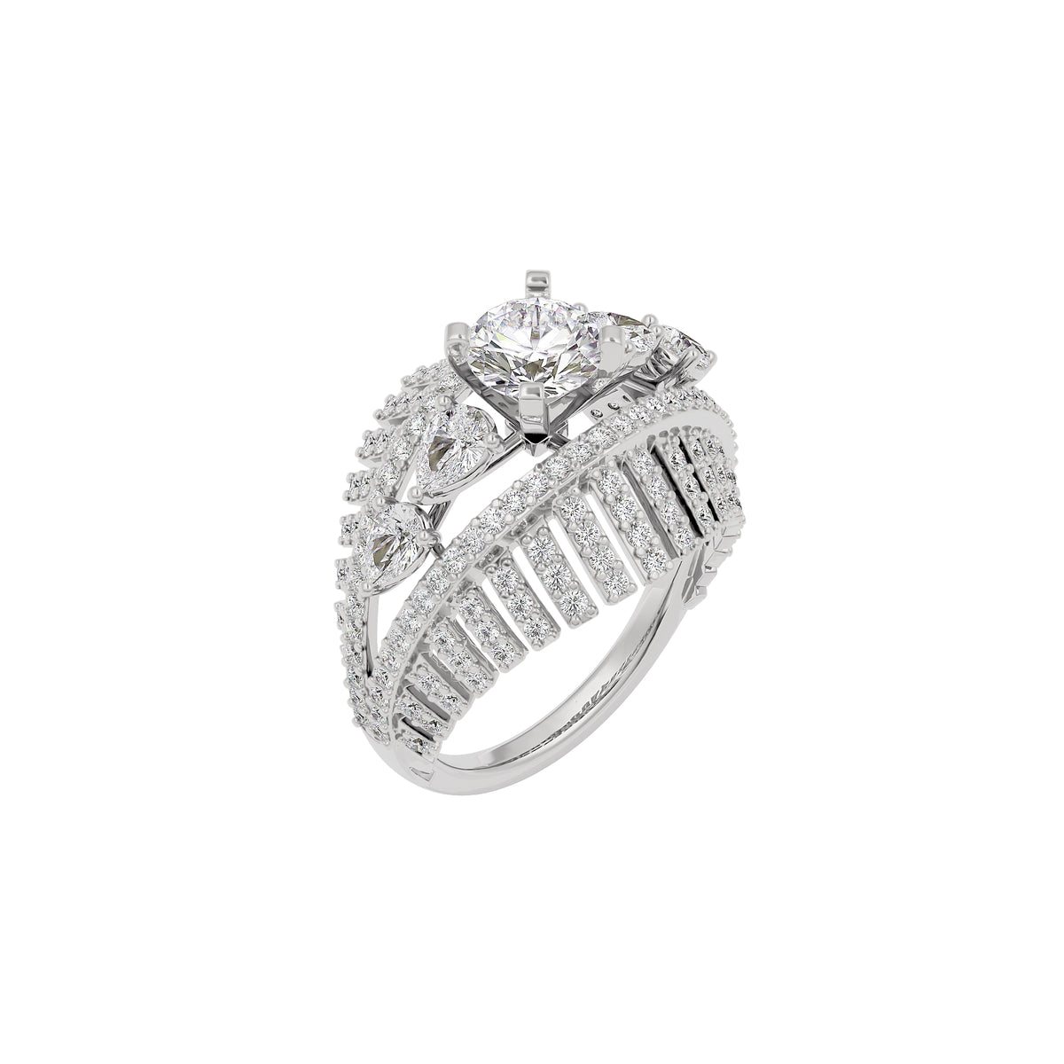 Fairy Pixie Diamond Ring 18 KT / White Gold / 22