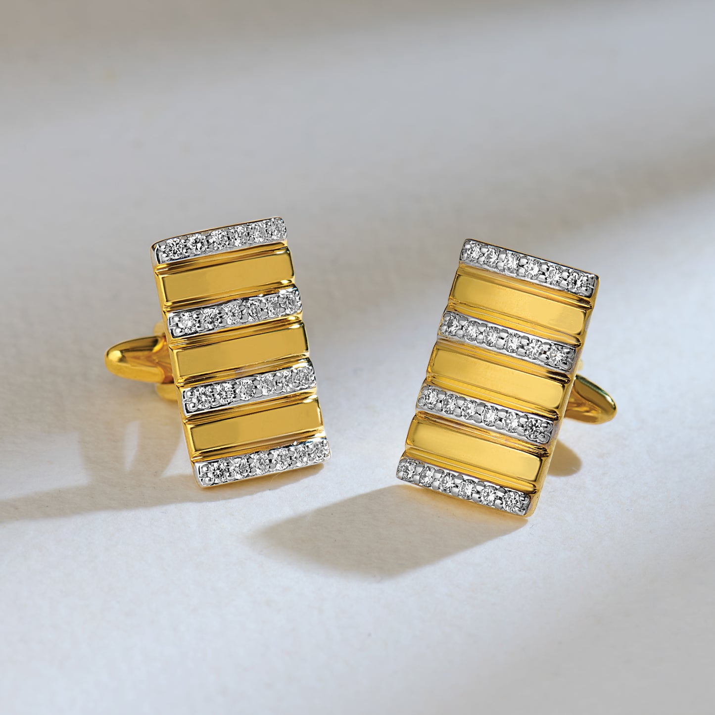 Dual Toned Diamond Cufflinks