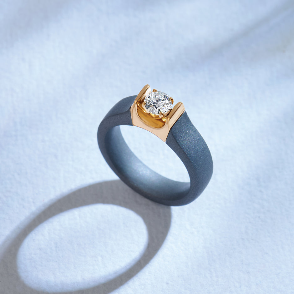 Classic Bezel Titanium Ring