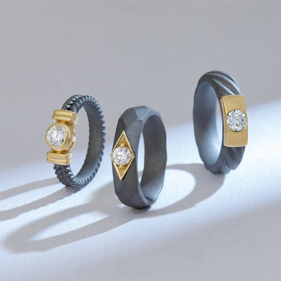 Rope Textured Titanium Ring