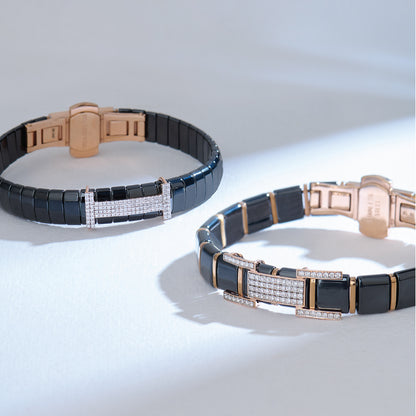 Sovereign Link Diamond Ceramic Flexi-Bracelet