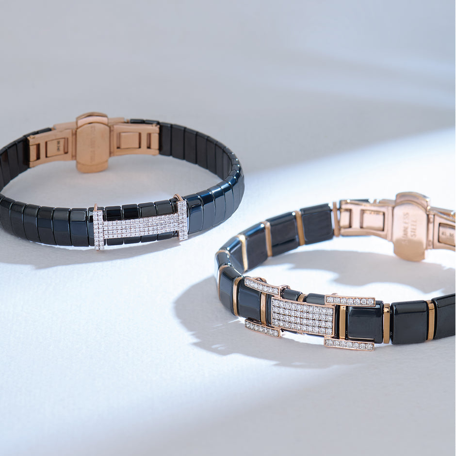 Sovereign Link Diamond Ceramic Flexi-Bracelet