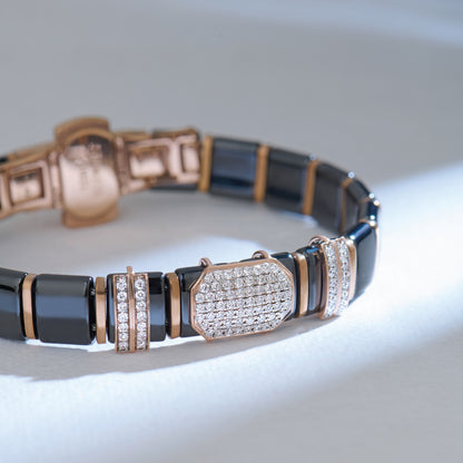 Hybrid Link Diamond Ceramic Flexi-Bracelet